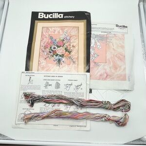 Bucilla Stitchery Spring Encore Embroidery Kit Floral Pink 40371 Opened NOS